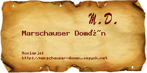 Marschauser Domán névjegykártya